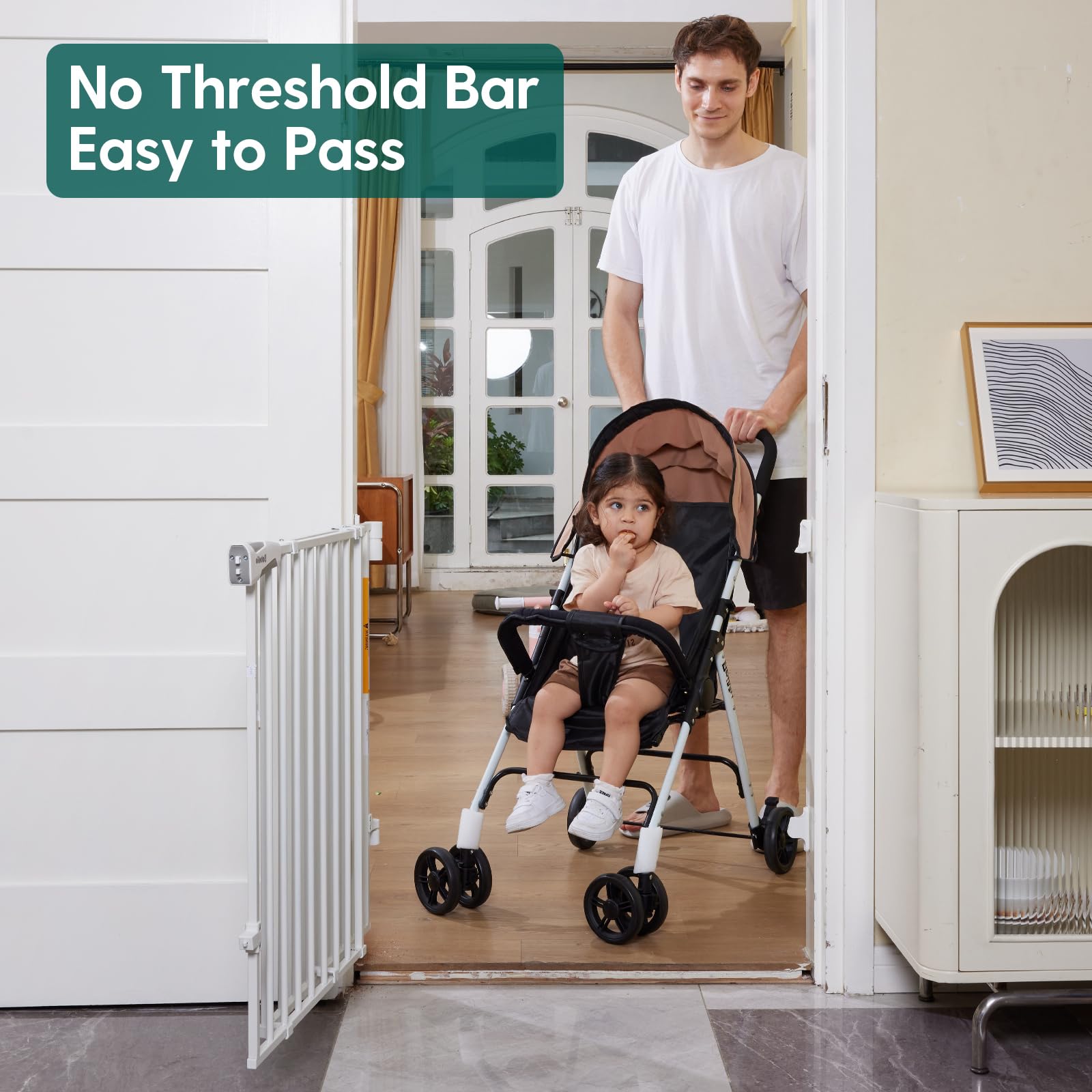 BABELIO Babelio Baby Gate auto-close keeps doorway secure with minimal effort