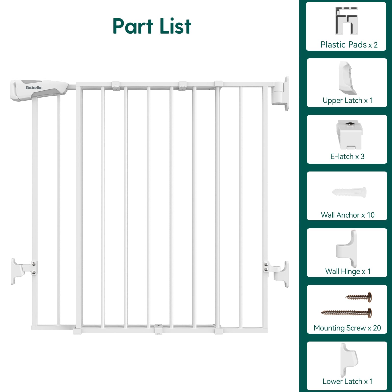 BABELIO Babelio Baby Gate durable all-steel construction resists pet roughhousing