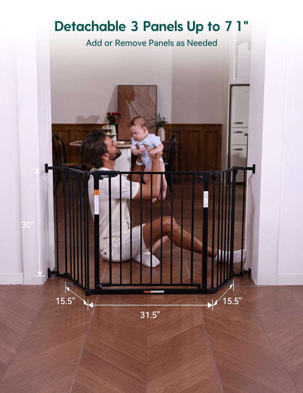 BABELIO gate foldable modular design saves storage space when not in use.
