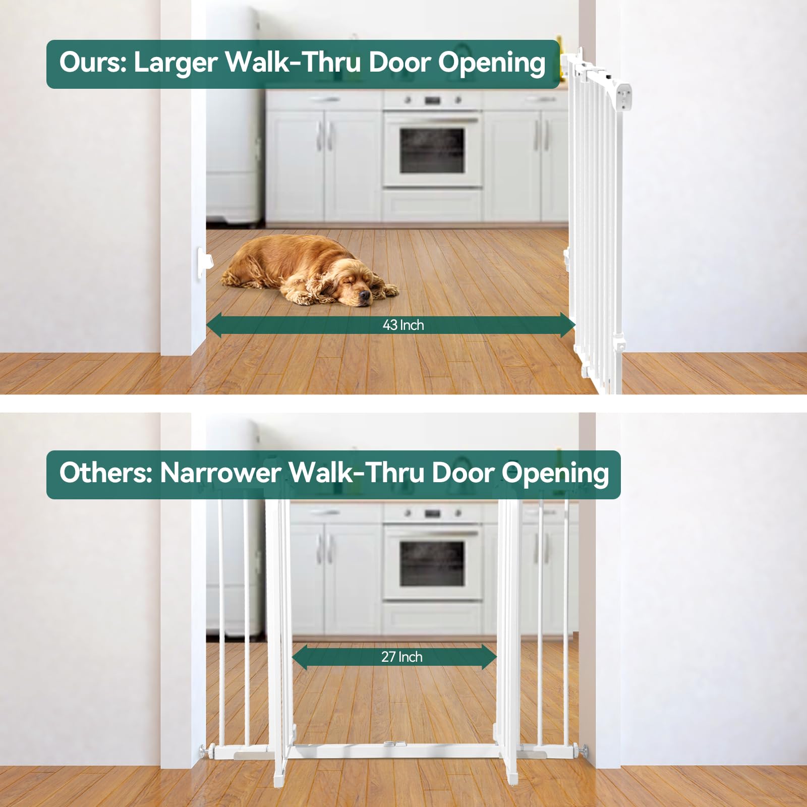 BABELIO Babelio Baby Gate one-handed operation enables quick passage when carrying items