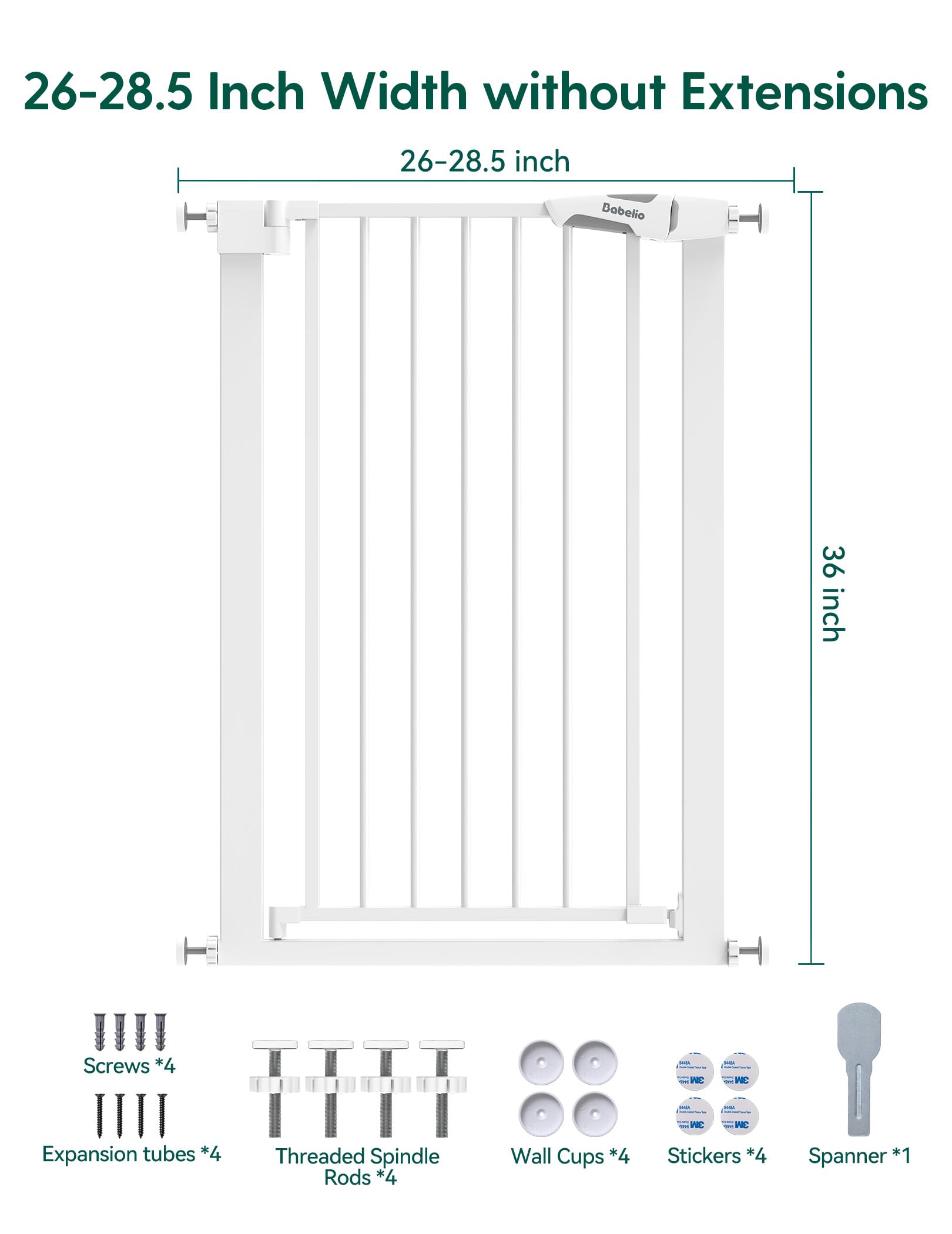 BABELIO pressure-hardware mounting for secure, flexible installation.