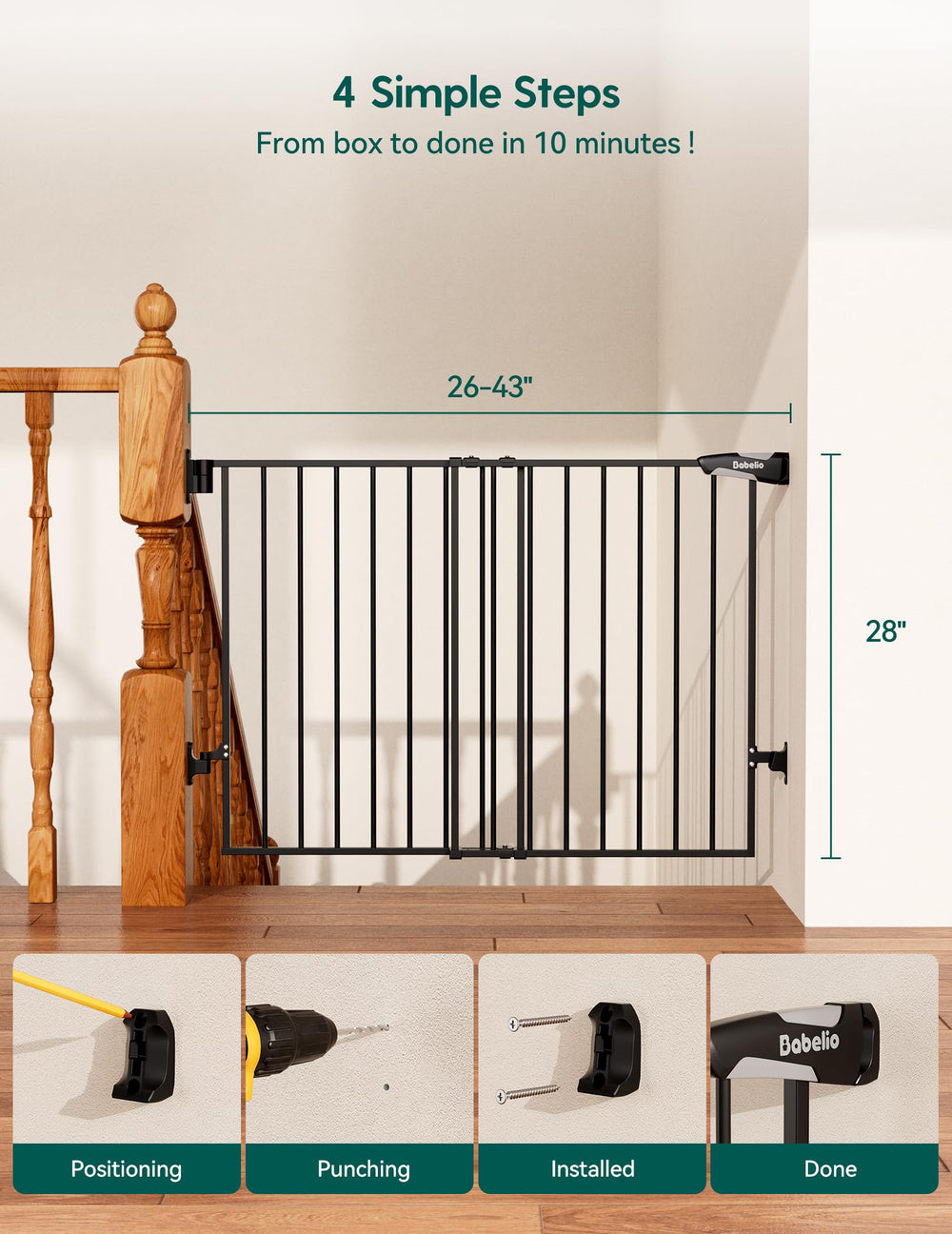 Babelio sill-free walk-through reduces tripping while passing through.