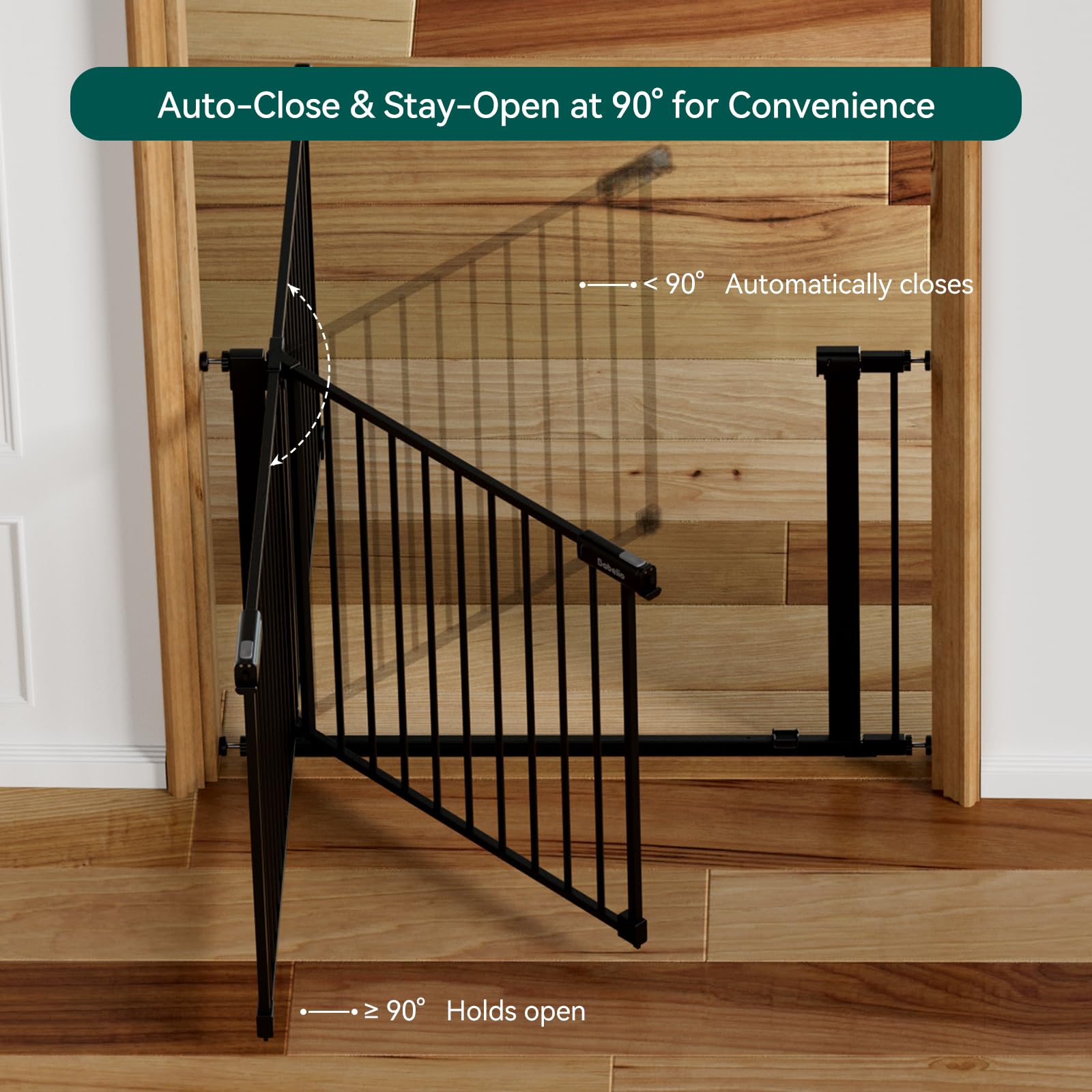 Stair banister option with Y-spindle rod for secure stair fitting.