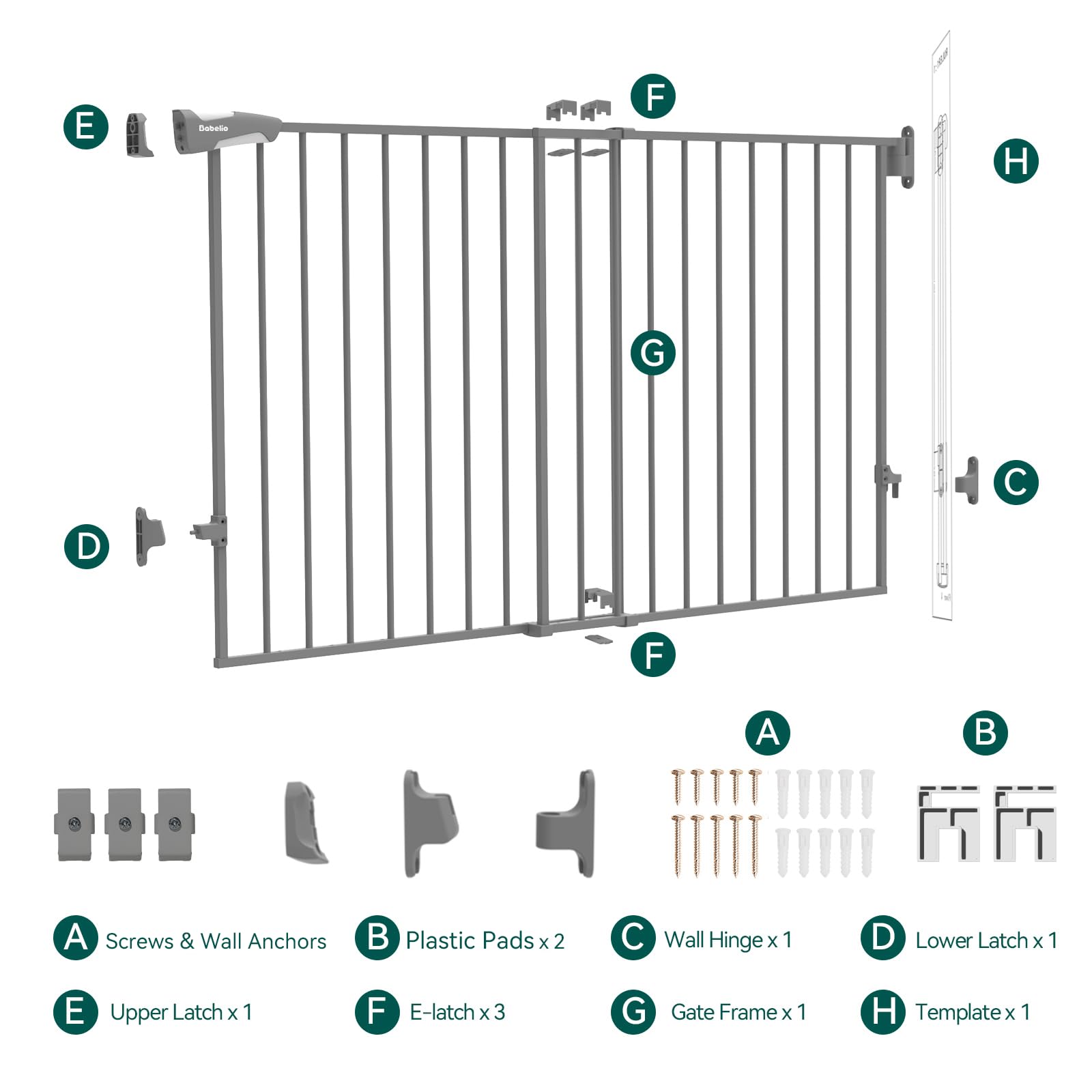 BABELIO gate fits stairs and bannisters adapting to diverse openings