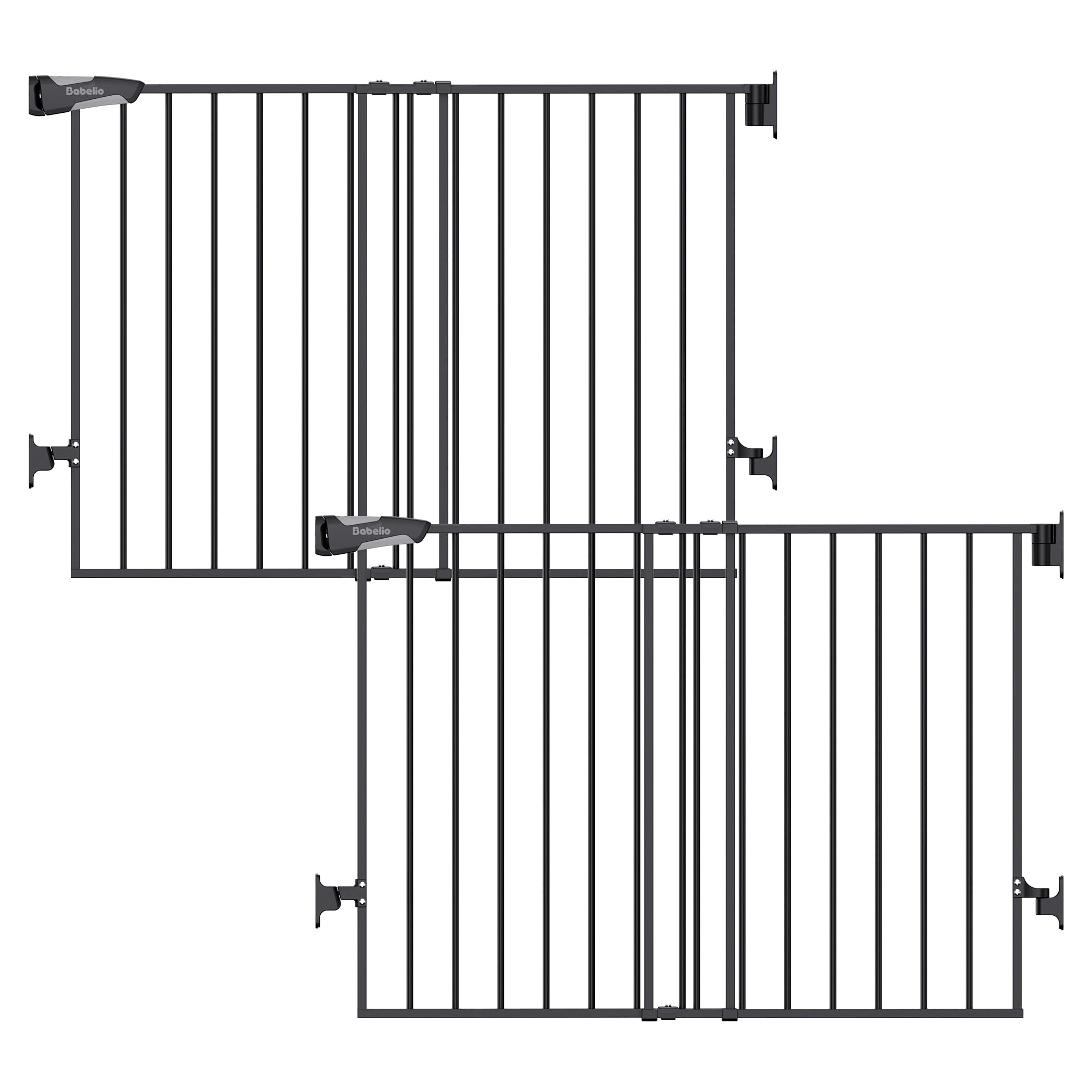 Babelio baby gate on stairs wide opening for safe, easy passage.