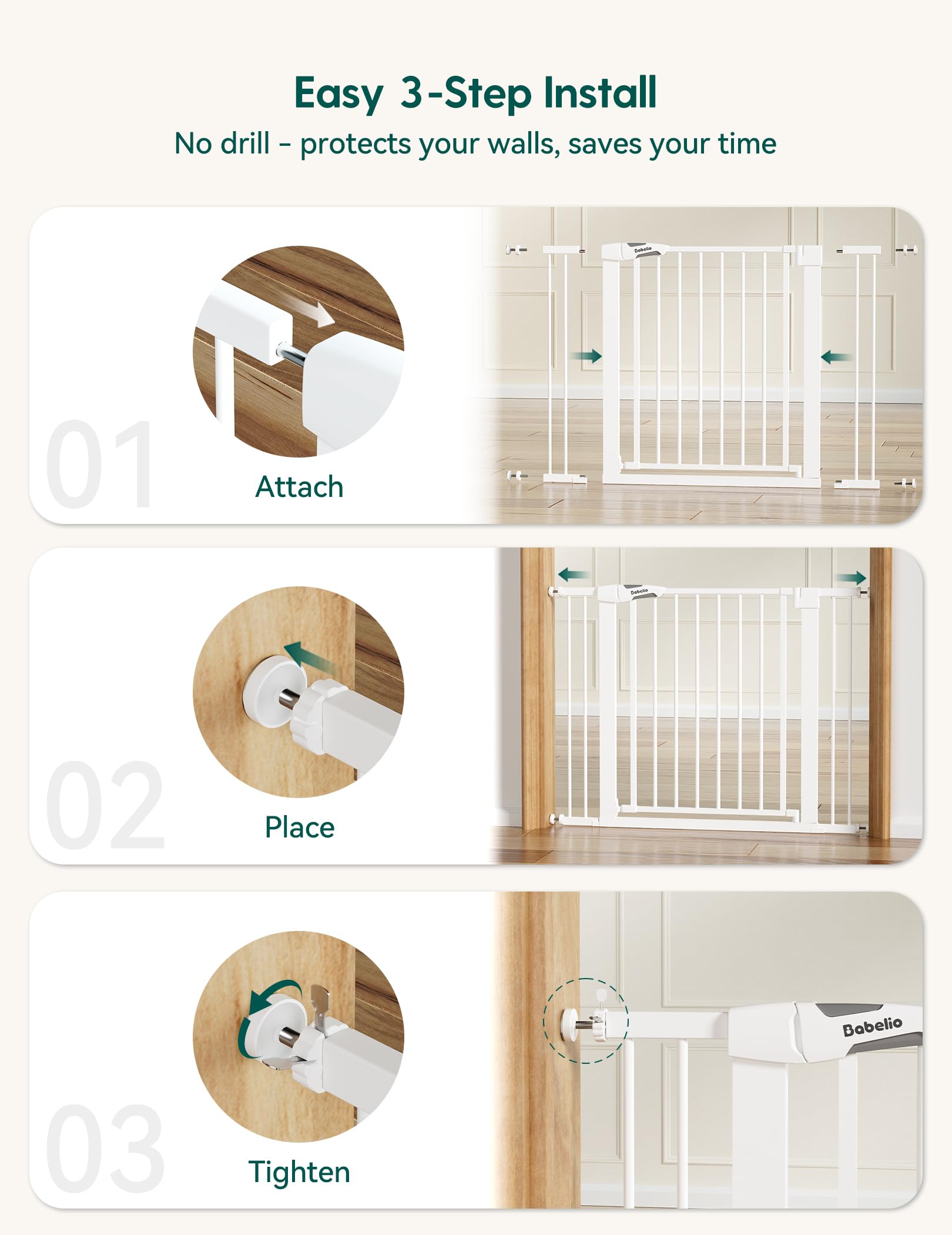 BABELIO gate walk-through doorway enabling easy caregiver access