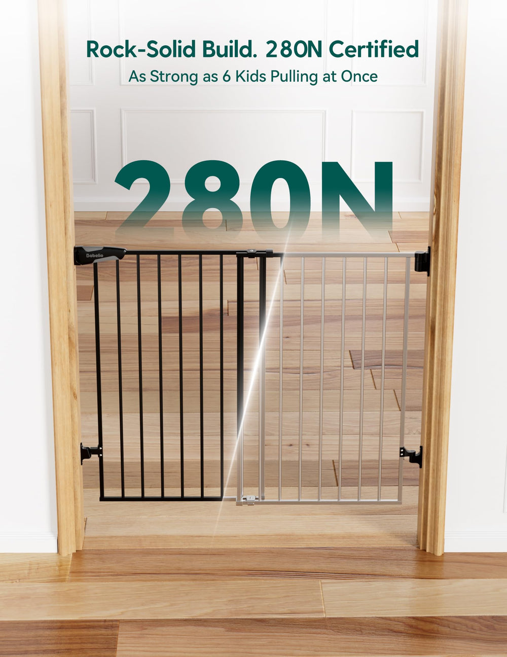BABELIO gate walk-through with sill-free design minimizes tripping.