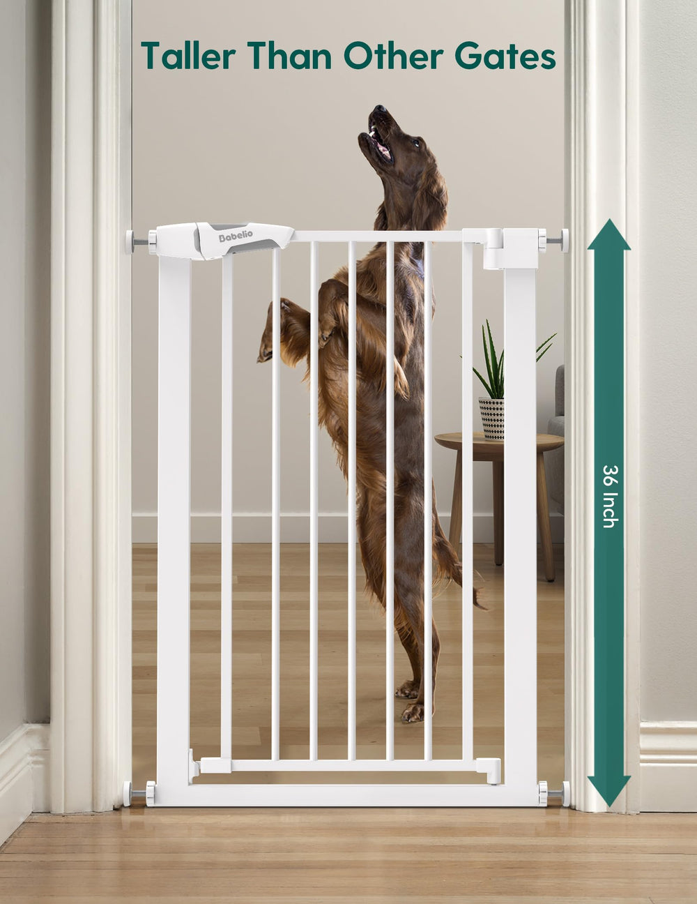 BABELIO adjustable-width gate fits 26-28-5 inch openings for versatile spaces.