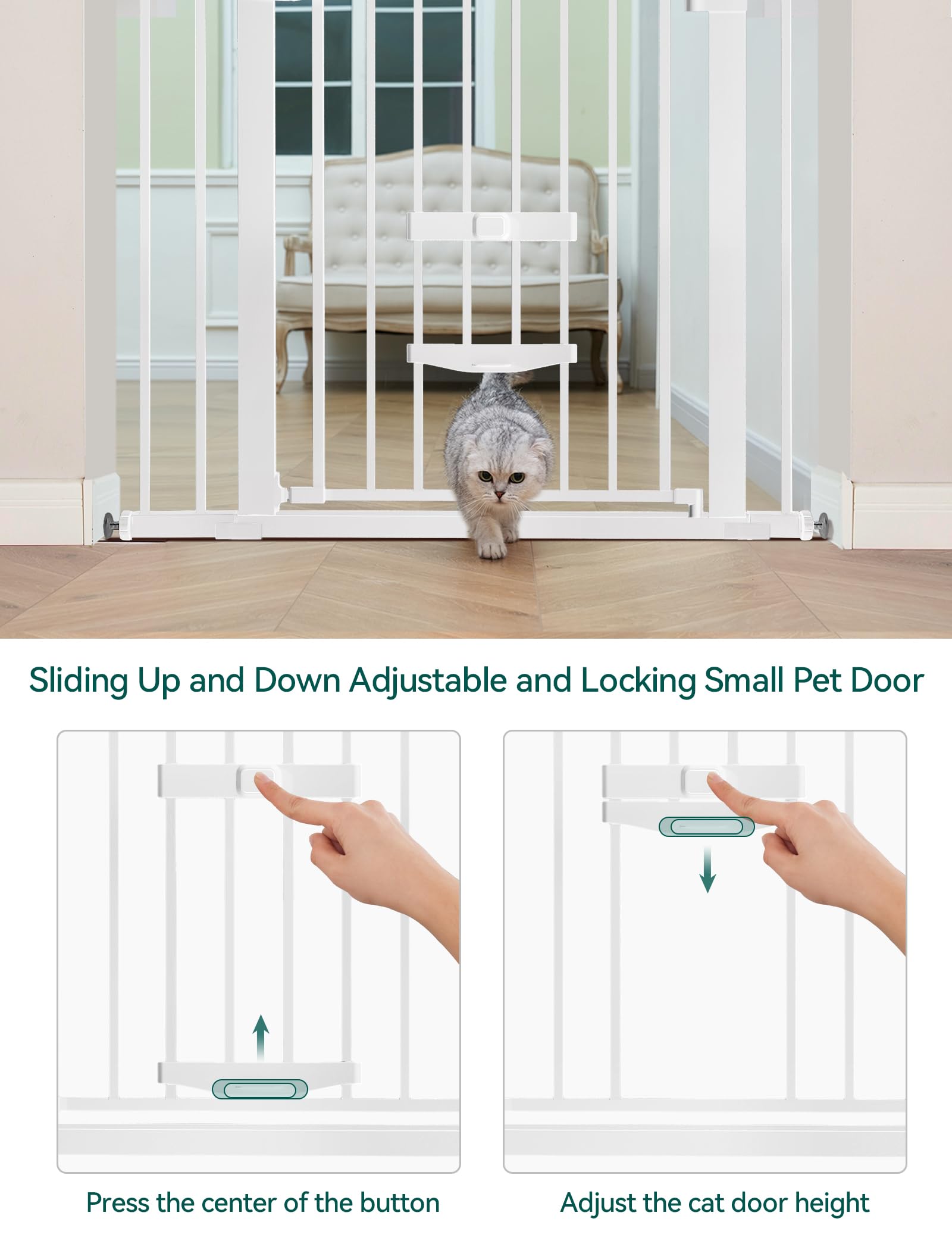 BABELIO width adjustable gate from 29 to 40 inches for various openings.