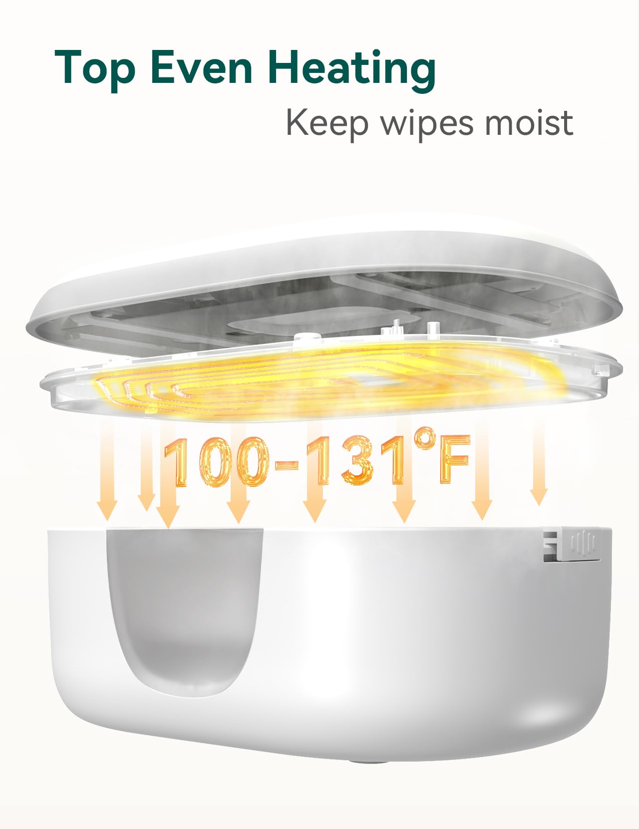 BABELIO warmer with 4-level temperature control for comfortable, customizable use.