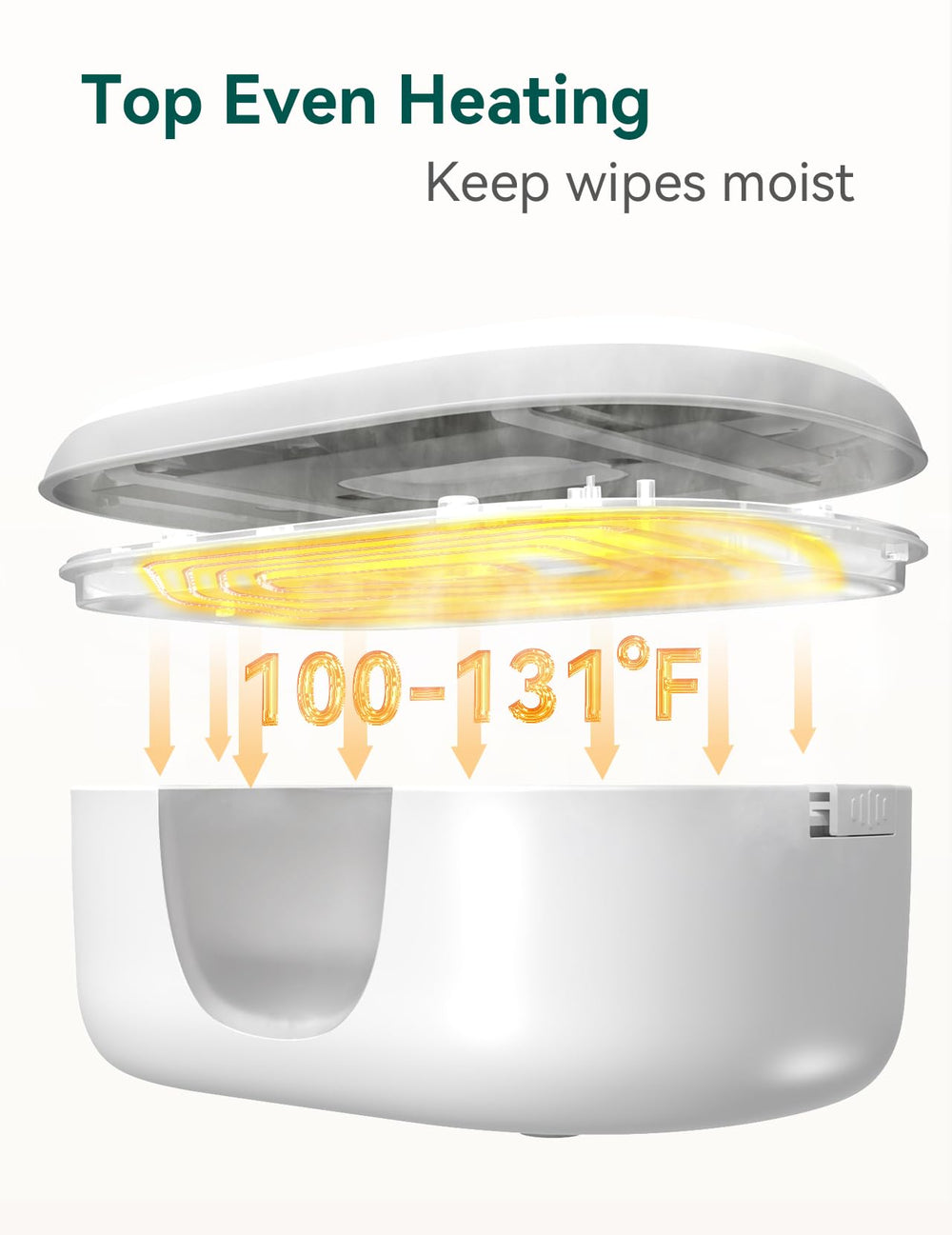 BABELIO warmer with 4-level temperature control for comfortable, customizable use.