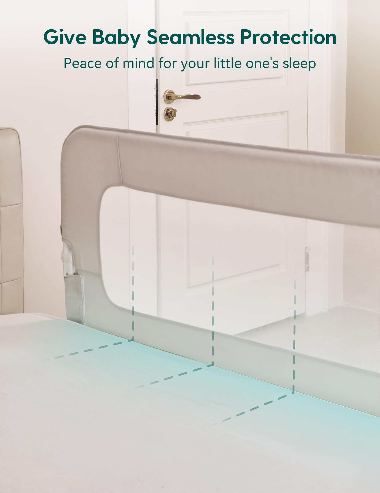 BABELIO breathable mesh panel helps you monitor baby during the night.