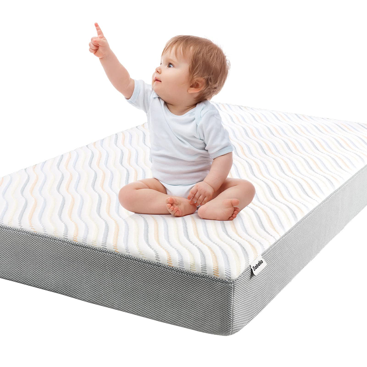 BABELIO Biobased crib mattress with infant firm side for solid early sleep
