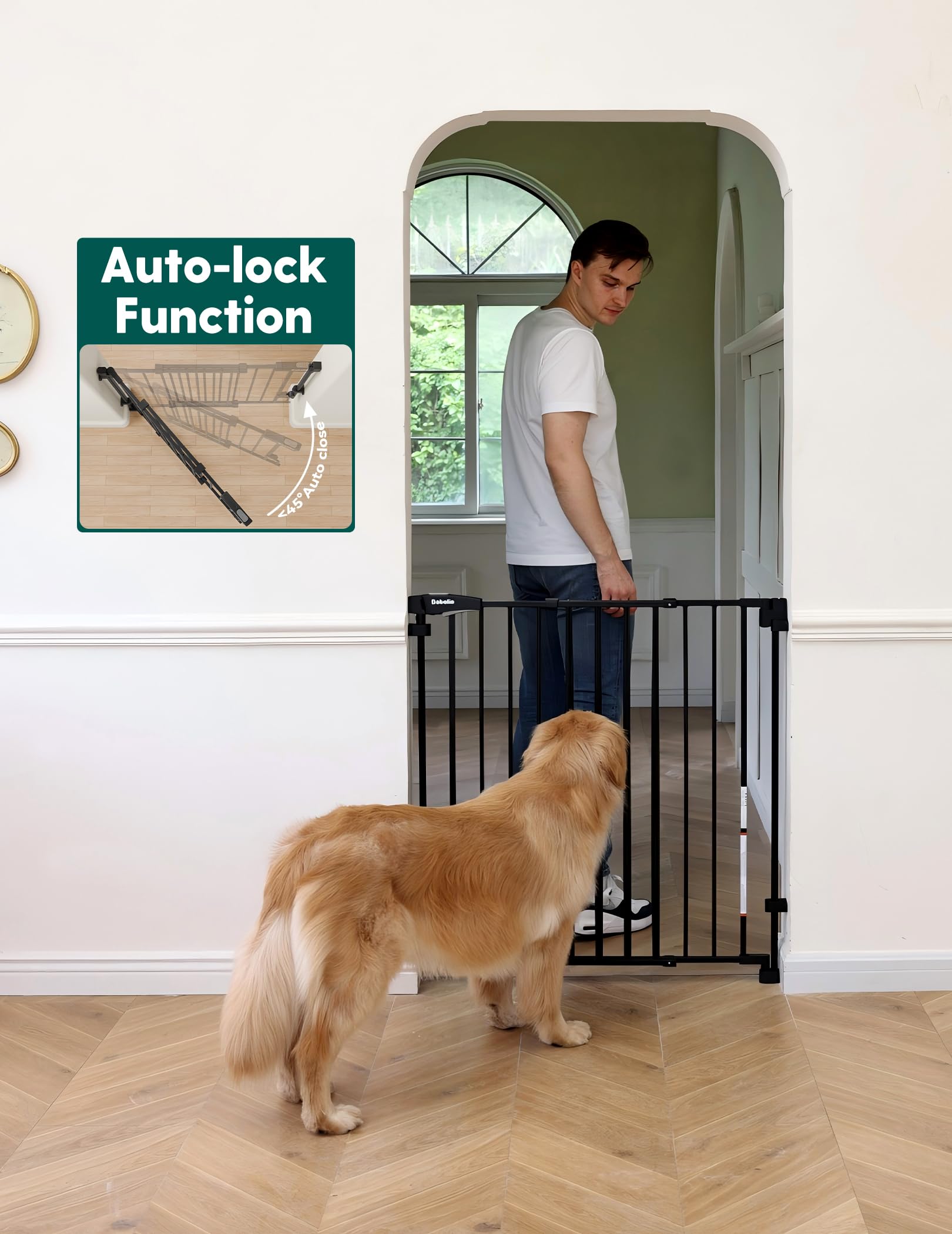 Babelio Boundless Gate no bottom bar design reduces trip hazards