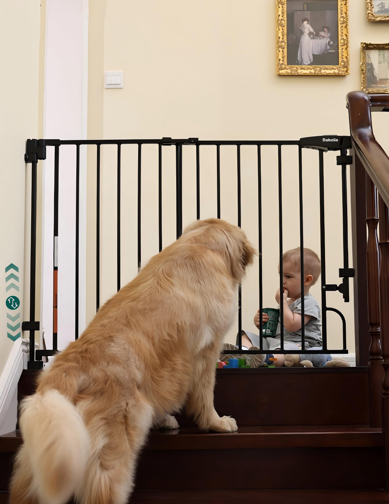 Babelio Boundless Gate stair installation shows hardware mounting for stairs