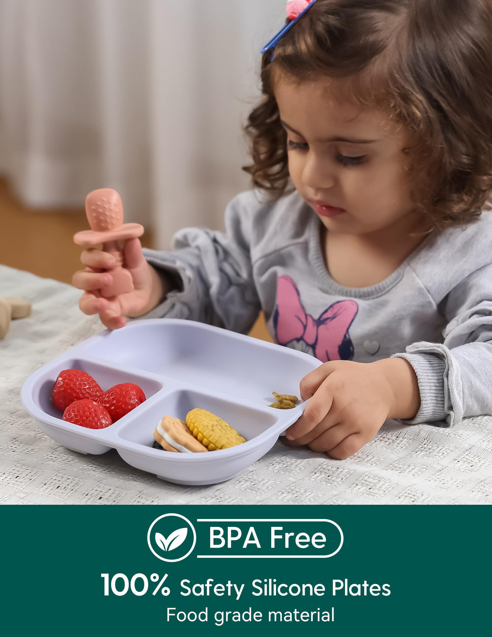 BABELIO BPA-free silicone plate offers safety for babies during meals