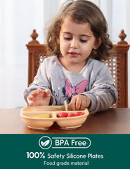 BABELIO BPA-free silicone plate ensures safe, kid-friendly meals