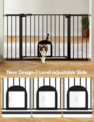 BABELIO cat door adjustable for easy feline access while gate remains secure.