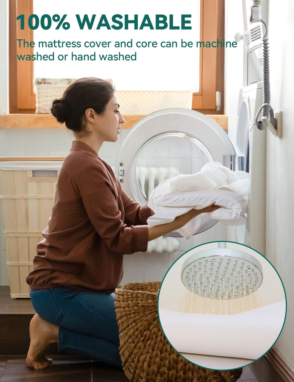 BABELIO crib topper inner core highlighting silicone foam for comfortable cushioning