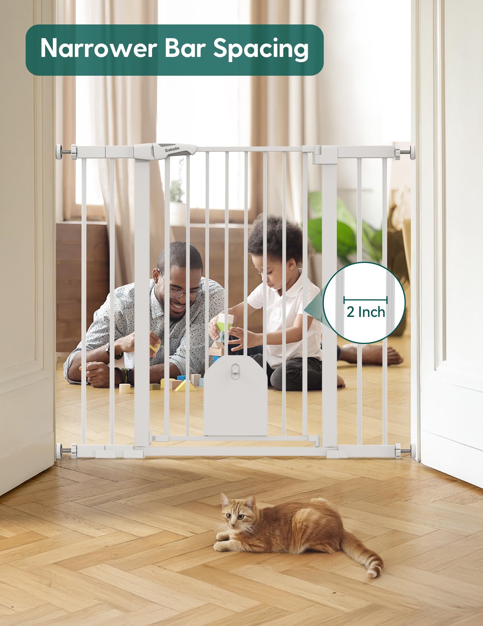 Babelio double lock safety gate demonstrates secure barrier