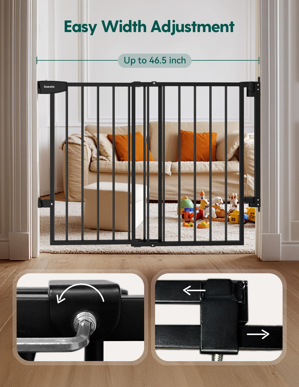BABELIO dual-locking-system ensures secure installation for active households.