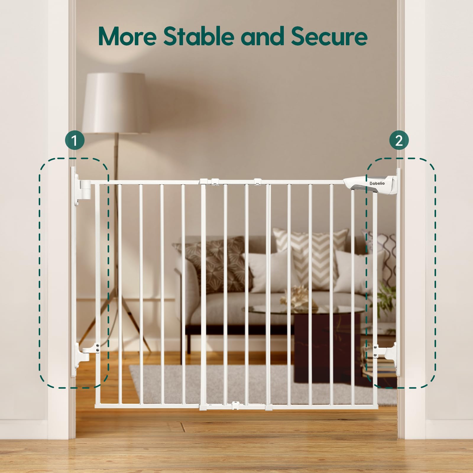 BABELIO dual vertical pole design simplifies setup with fewer parts.