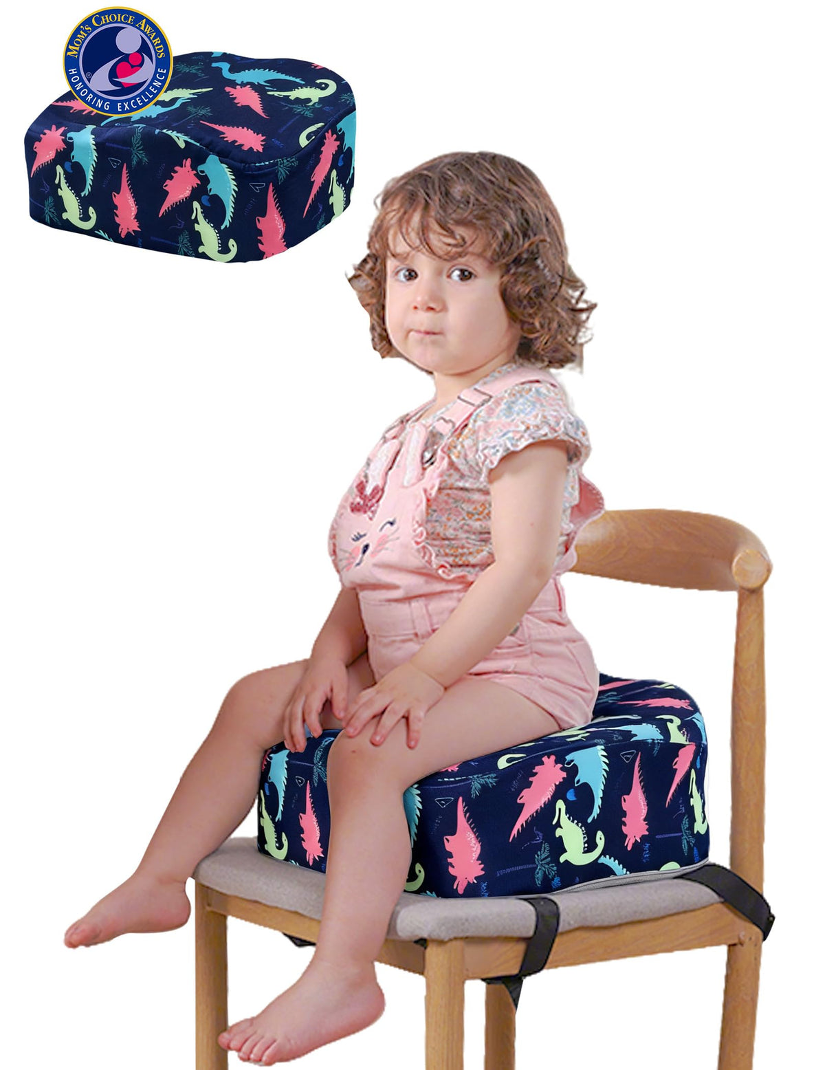 BABELIO Ergo-Designed Booster Seat front view shows posture-supporting design during meals.