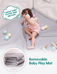 BABELIO foldable baby playpen 360-degree mesh view for easy supervision