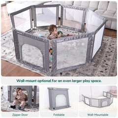 BABELIO foldable playpen rectangle setup shows flexible space configuration.