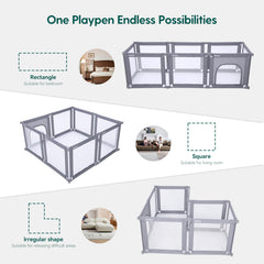 BABELIO foldable playpen zipper gate offers safe, convenient baby access.