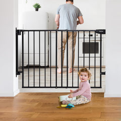 BABELIO gate extended-width for stairs and doorways; adjustable to fit your space.