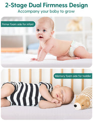 BABELIO memory foam layer contours to toddler's body for comfort