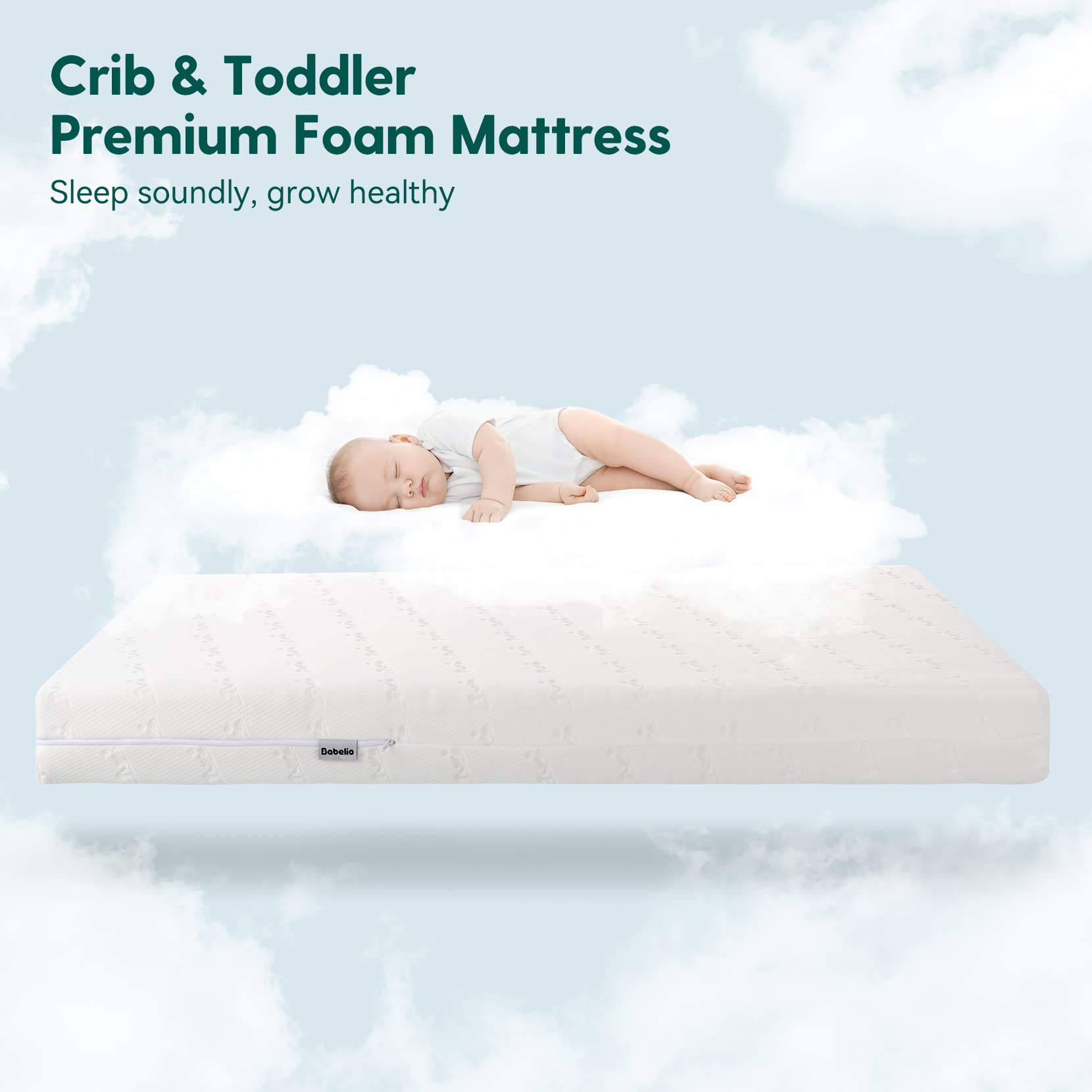 BABELIO memory foam toddler side conforms to the spine for comfort