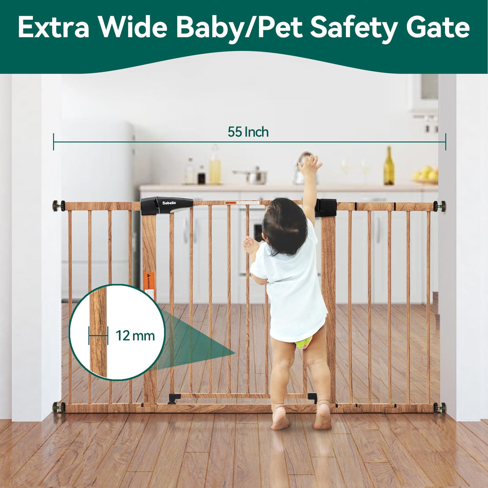 Babelio Metal Auto Close Gate in use with easy walk-through access for adults