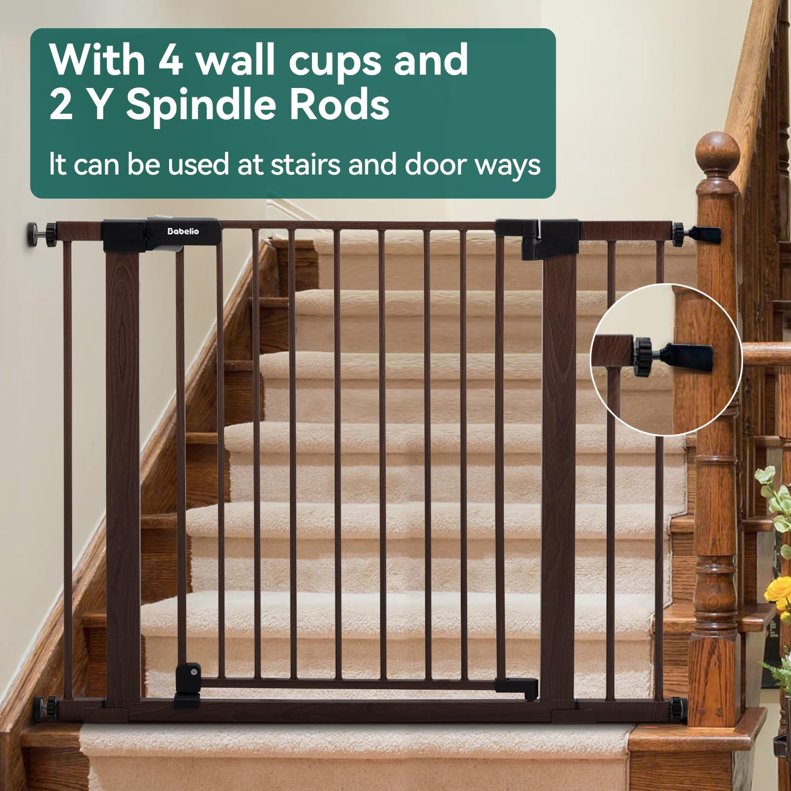 BABELIO gate includes wall protectors to prevent wall damage during installation
