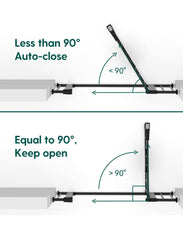 BABELIO auto-close and hold-open function demonstrated on the gate.