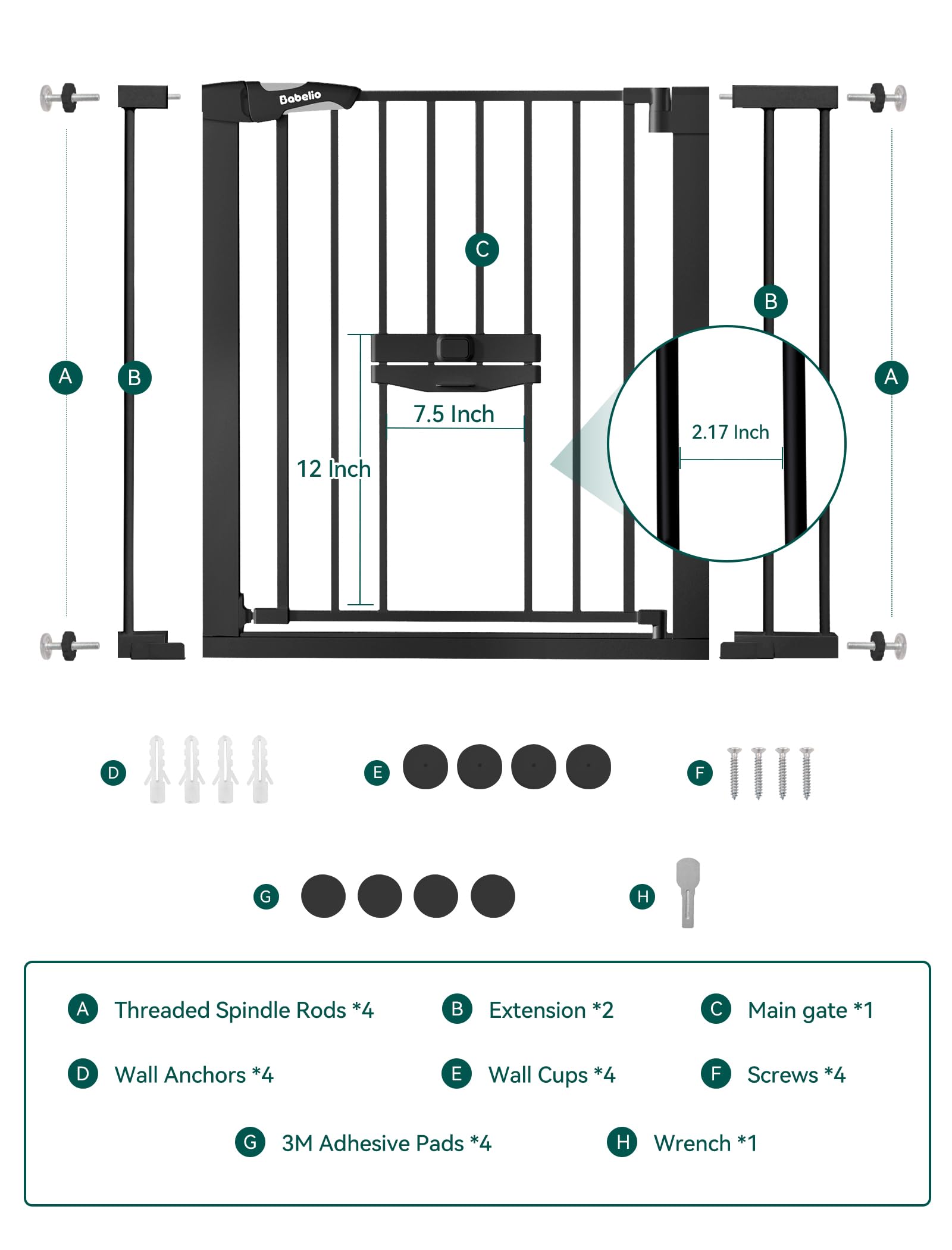BABELIO two-way swing feature for easy passage with pets and kids.