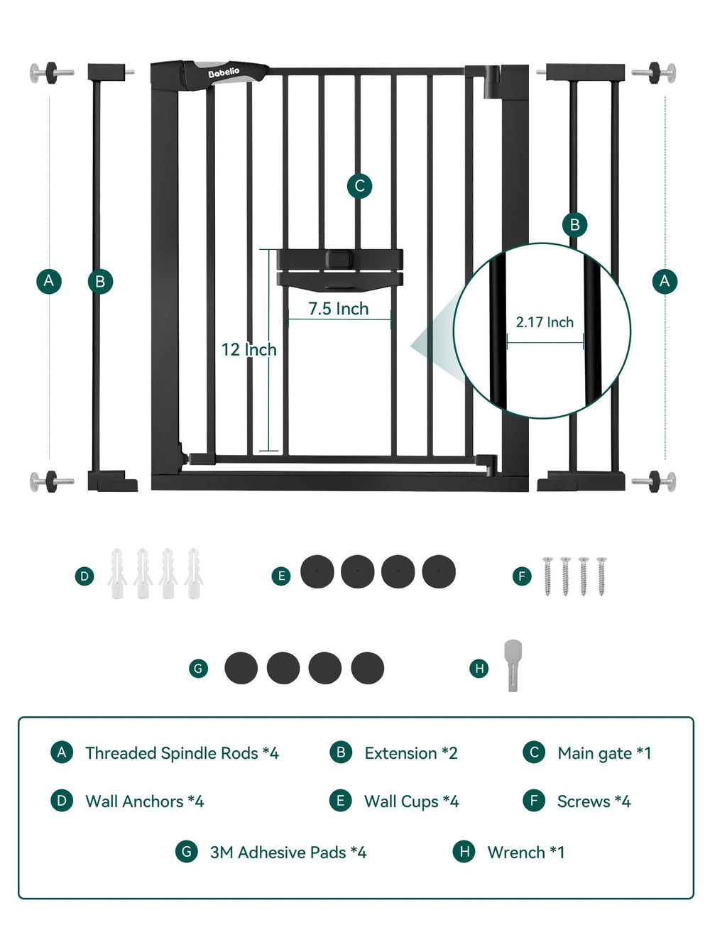 BABELIO two-way swing feature for easy passage with pets and kids.