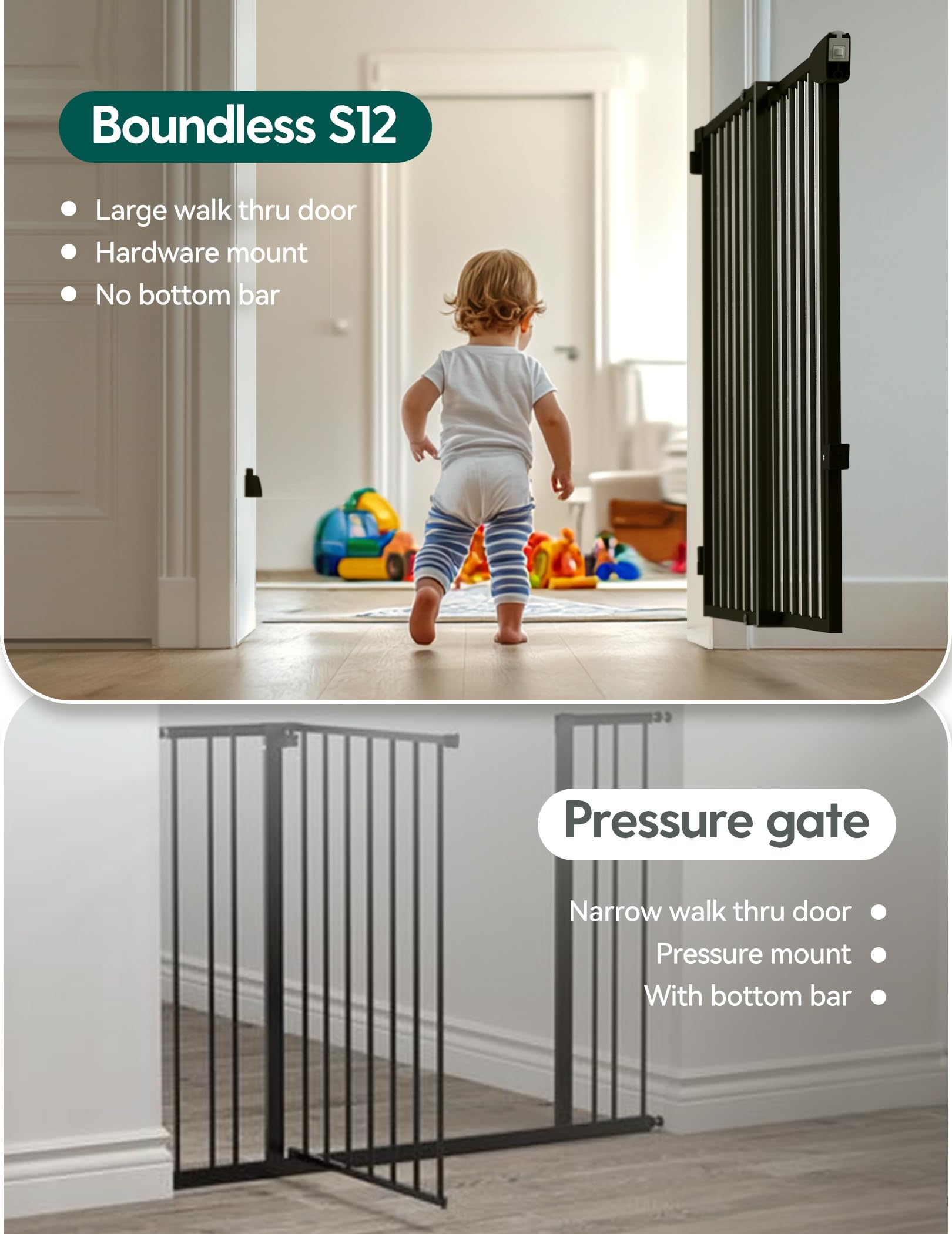 BABELIO no-bottom-bar-design reduces tripping risk on stairs.