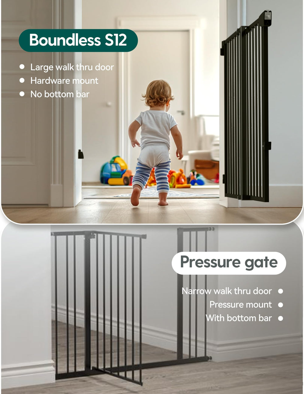 BABELIO no-bottom-bar-design reduces tripping risk on stairs.