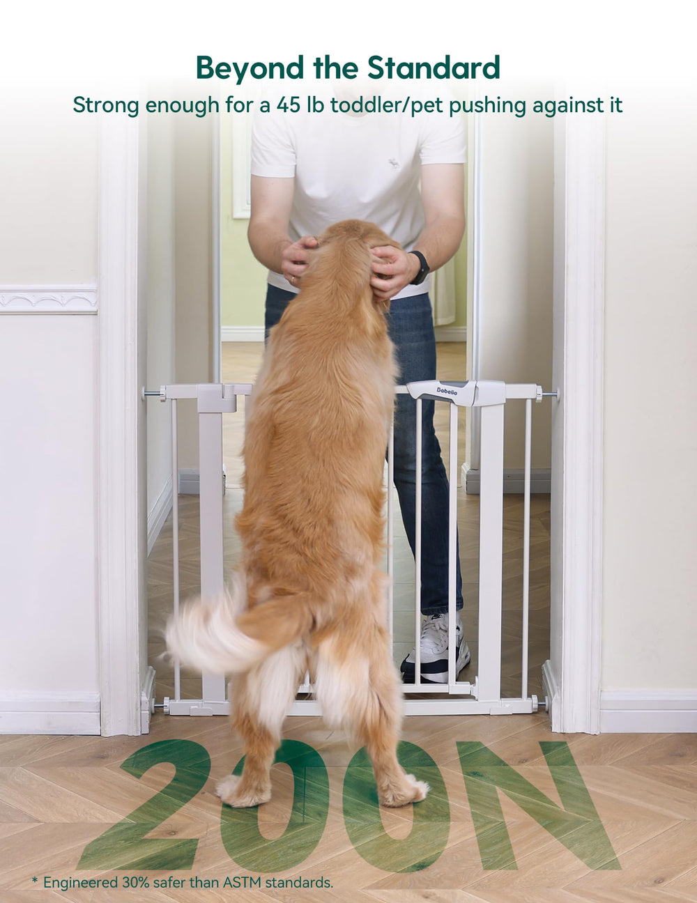BABELIO PressGuard P7 gate with walk-through door enables one-handed access.