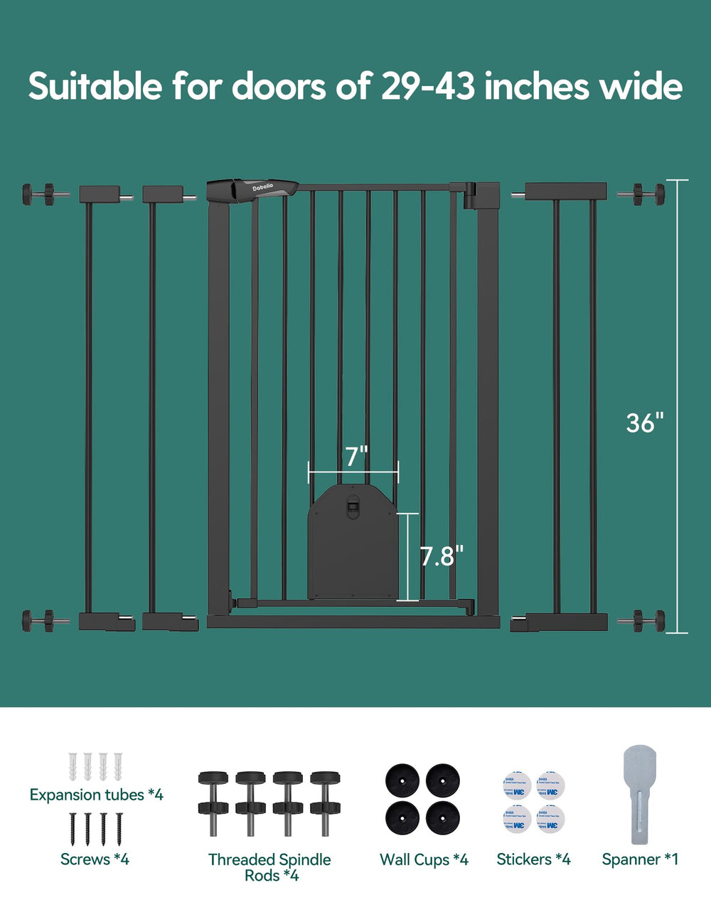 BABELIO tool-free pressure installation uses no wall holes for quick setup.