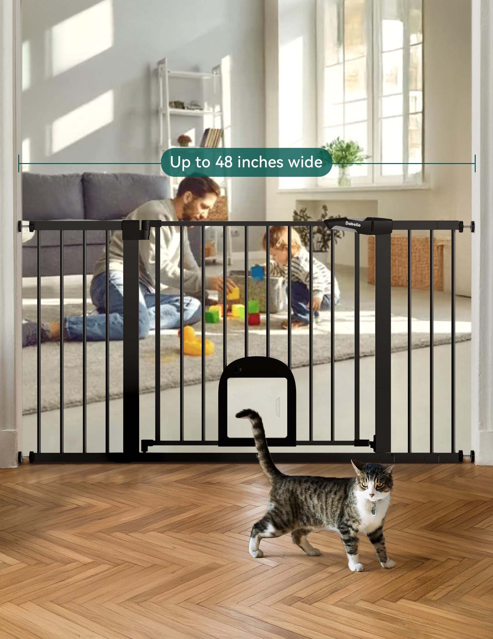 BABELIO pressure-mount installation with no wall damage in minutes.