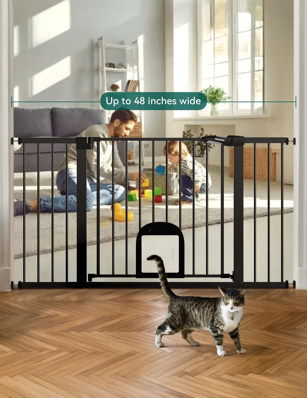 BABELIO pressure-mount installation with no wall damage in minutes.