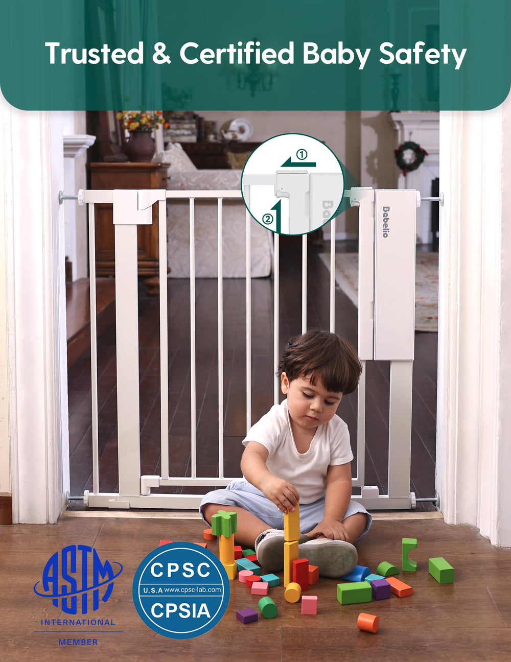 BABELIO Reinforced steel gate conveying durable safety for busy homes