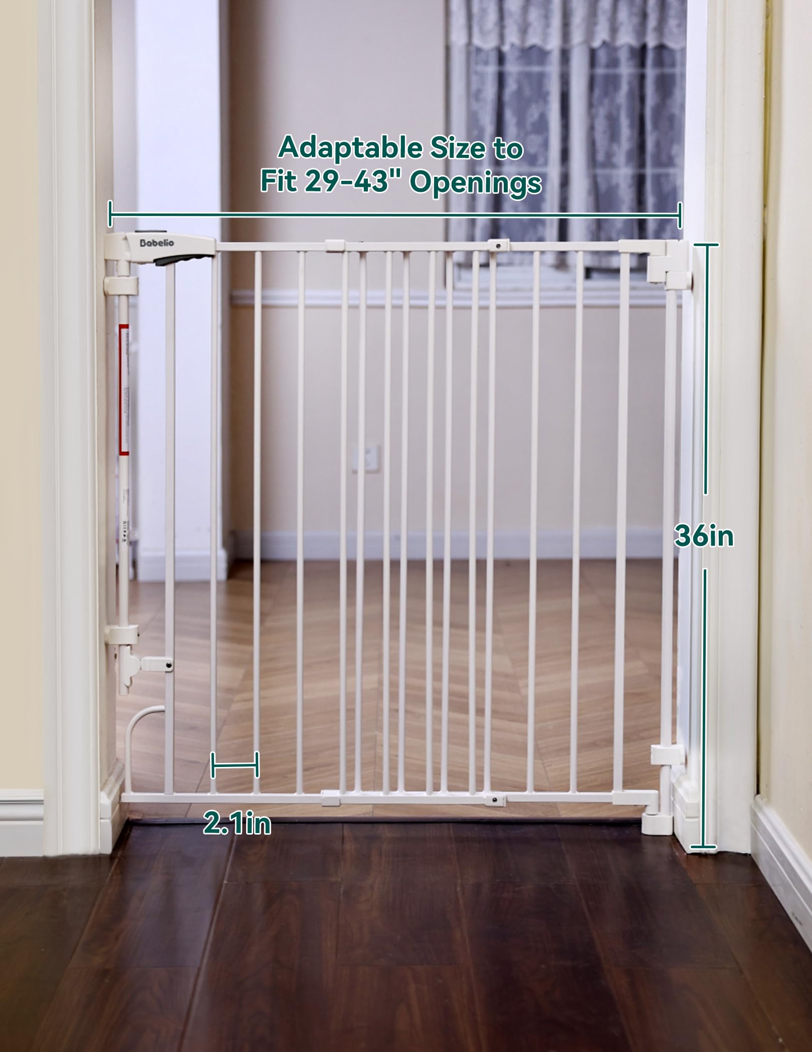 BABELIO Removable Frame Storage shows quick gate removal when not in use.
