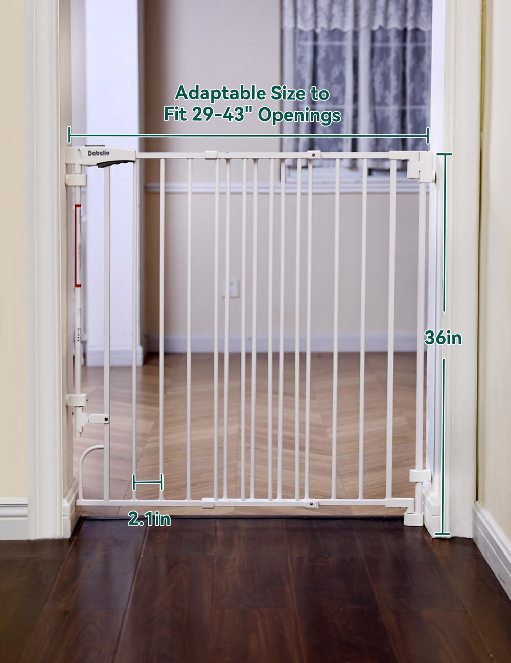BABELIO Removable Frame Storage shows quick gate removal when not in use.