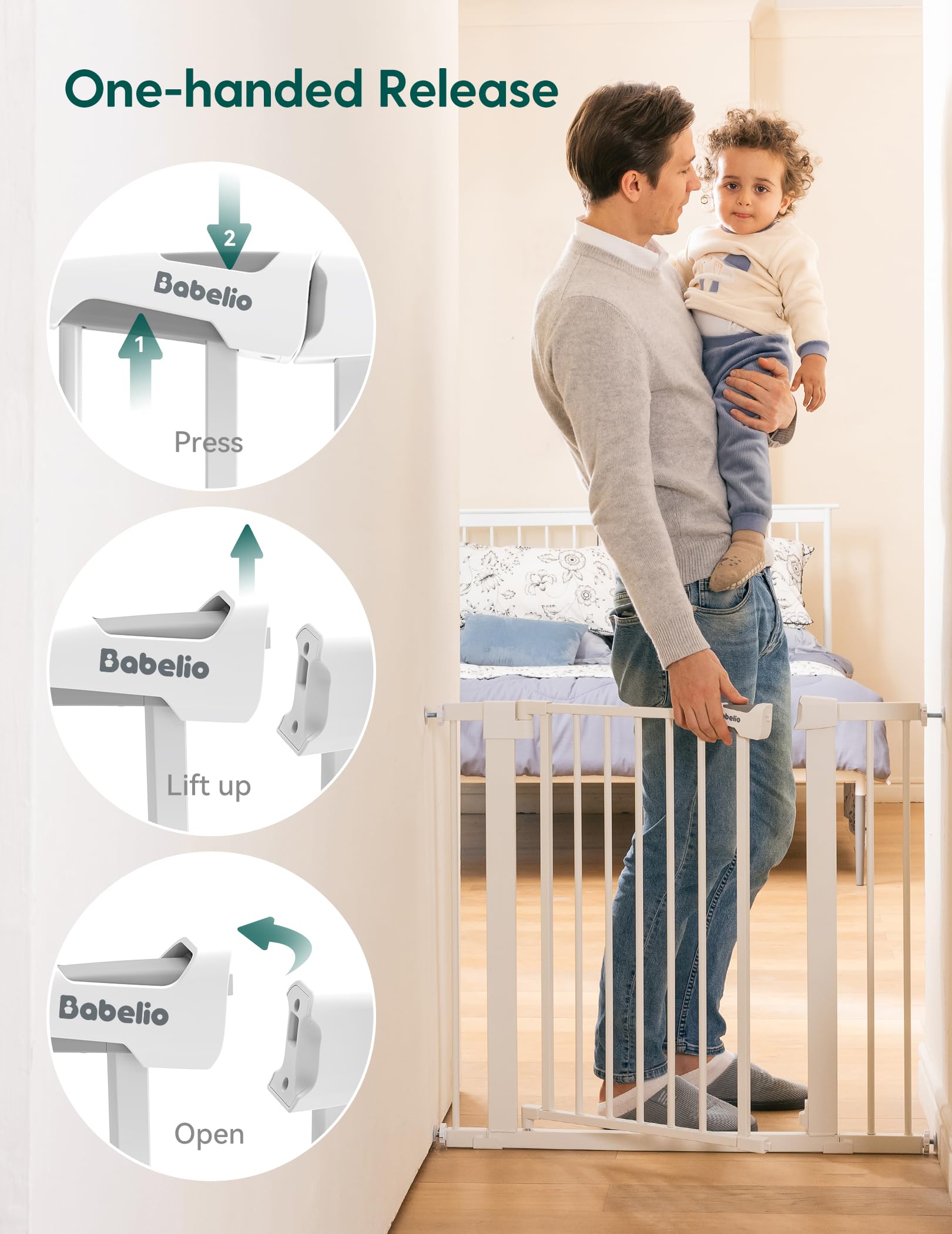 BABELIO Safety Gate easy removal for storage between uses