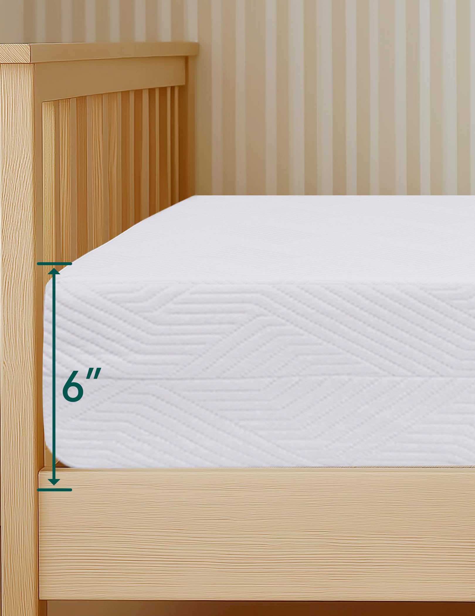 BABELIO six-inch thick crib mattress provides sturdy support across growth stages