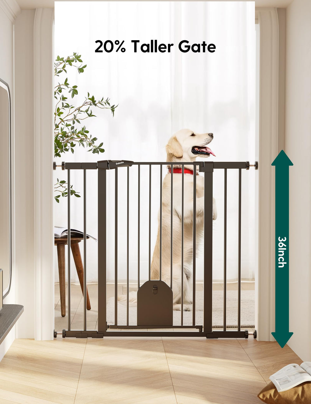 BABELIO small pet door allows easy passage for cats without gate contact.